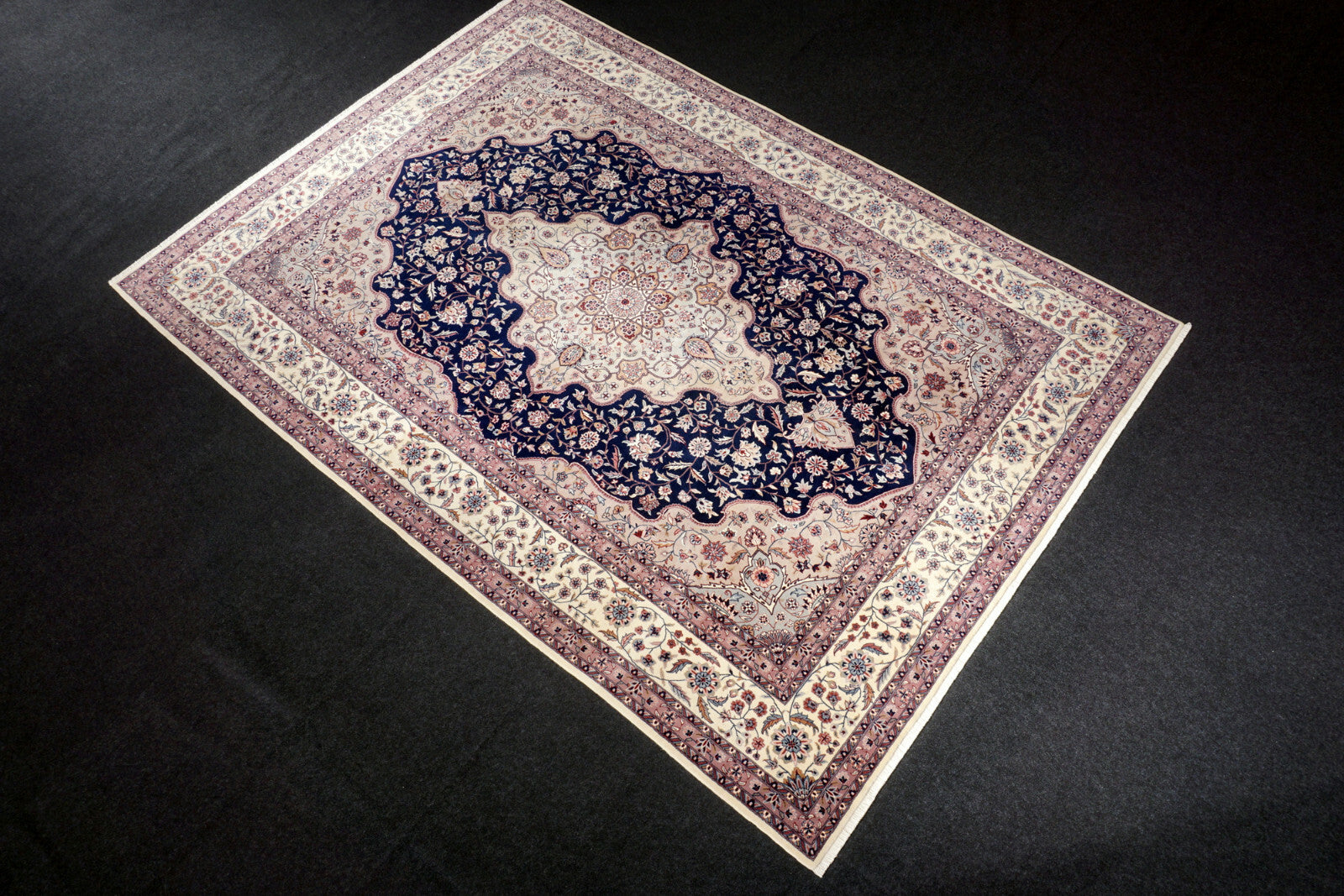 Täbriz China 355 x 254 cm Tabriz Orient Teppich Dunkelblau