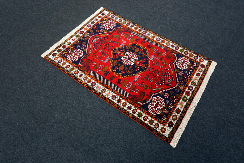 Afschar Schiraz 146 x 100 cm Perserteppich Handgeknüpft