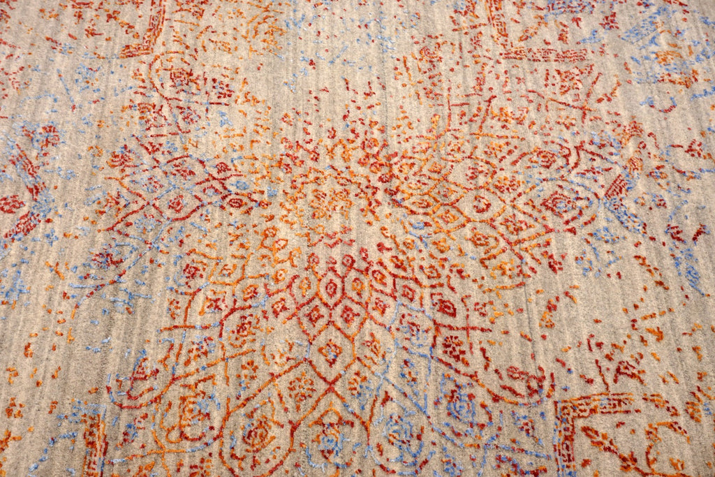 Designerteppich - Nain-Stil in Beige, Rot und Blau
