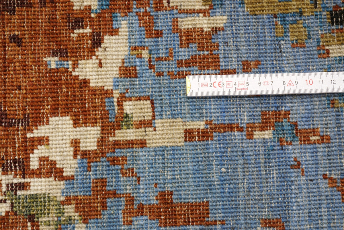 Designerteppich - abstrakt in Schwarz, Blau und Rostrot