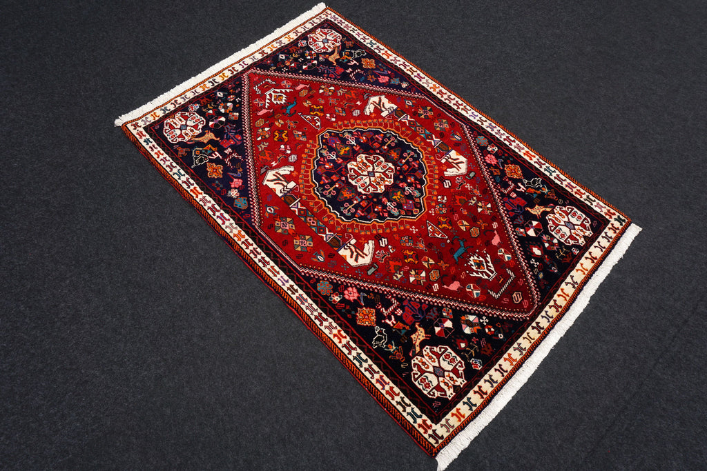 Afschar Perser Teppich 155 x 107 cm Rot