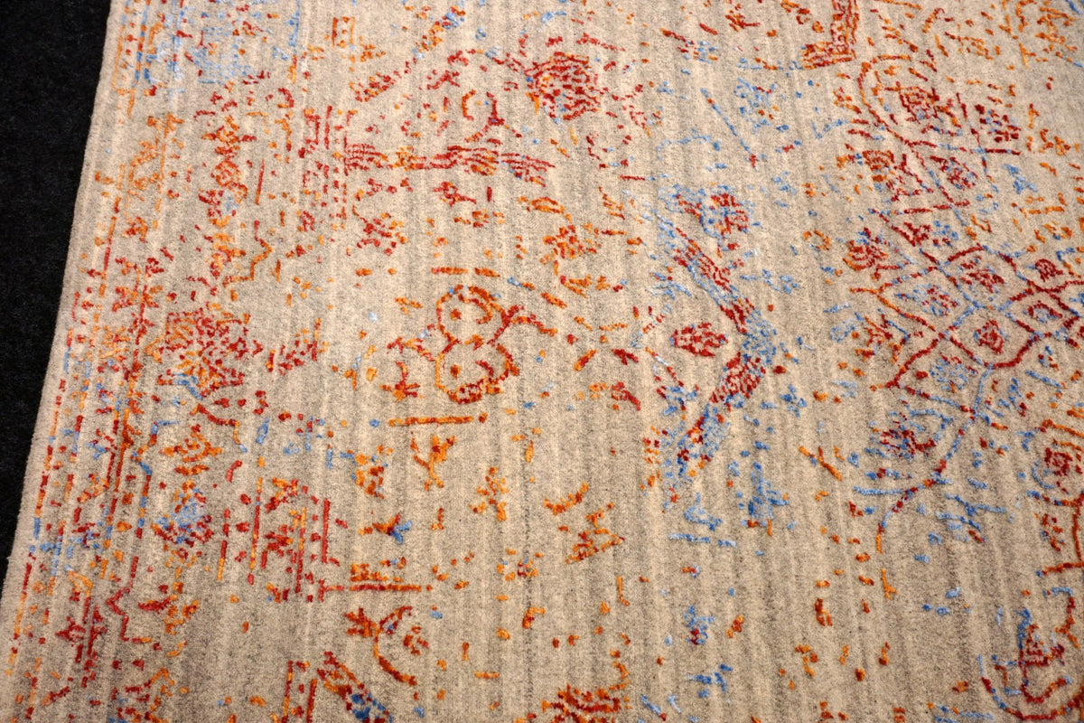 Designerteppich - Nain-Stil in Beige, Rot und Blau
