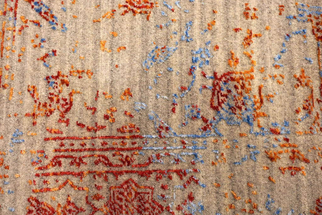 Designerteppich - Nain-Stil in Beige, Rot und Blau