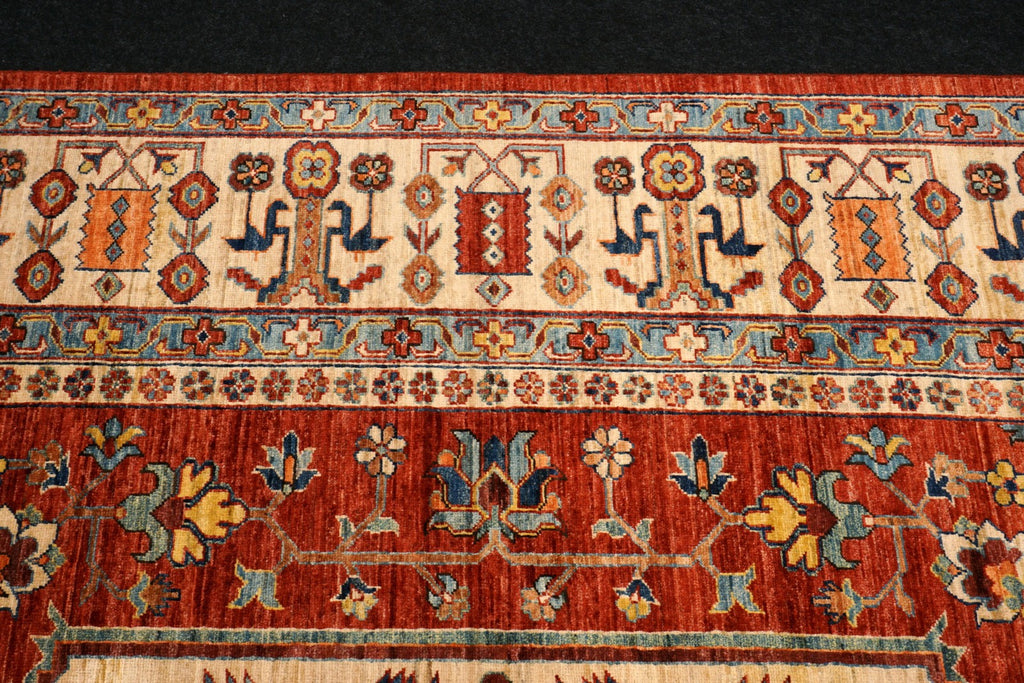 Heriz Serapi Orientteppich - Beige, Rot und Hellblau