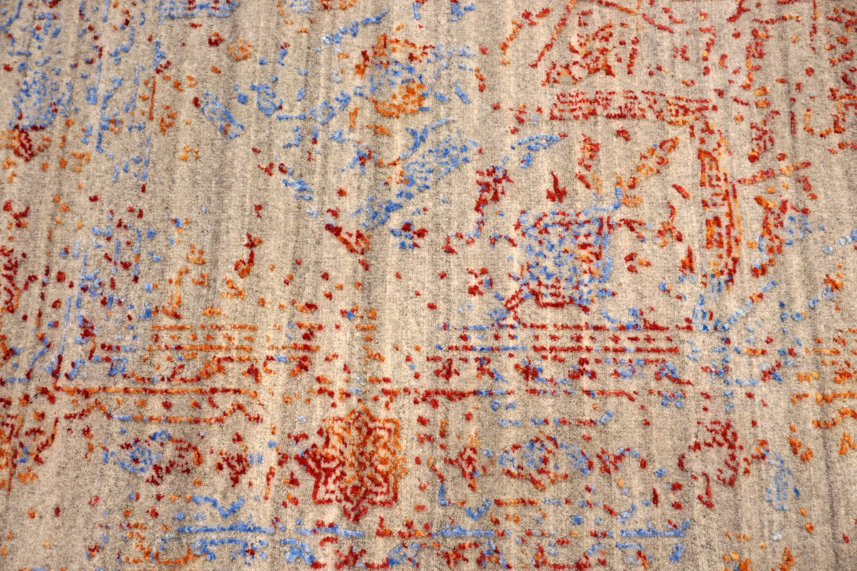 Designerteppich - Nain-Stil in Beige, Rot und Blau