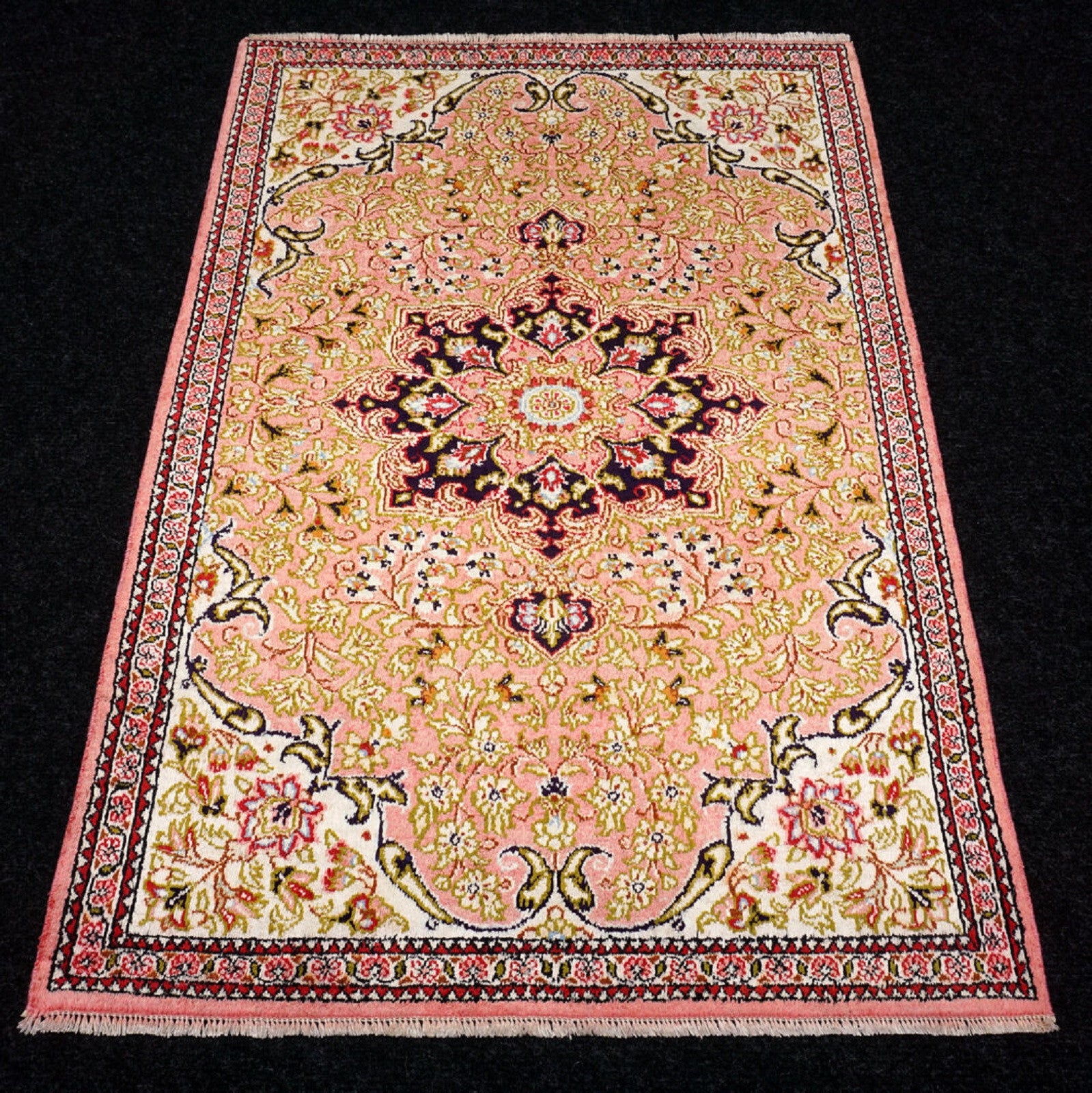 Seidenteppich Ghom 80 x 54 cm Handgeknüpft