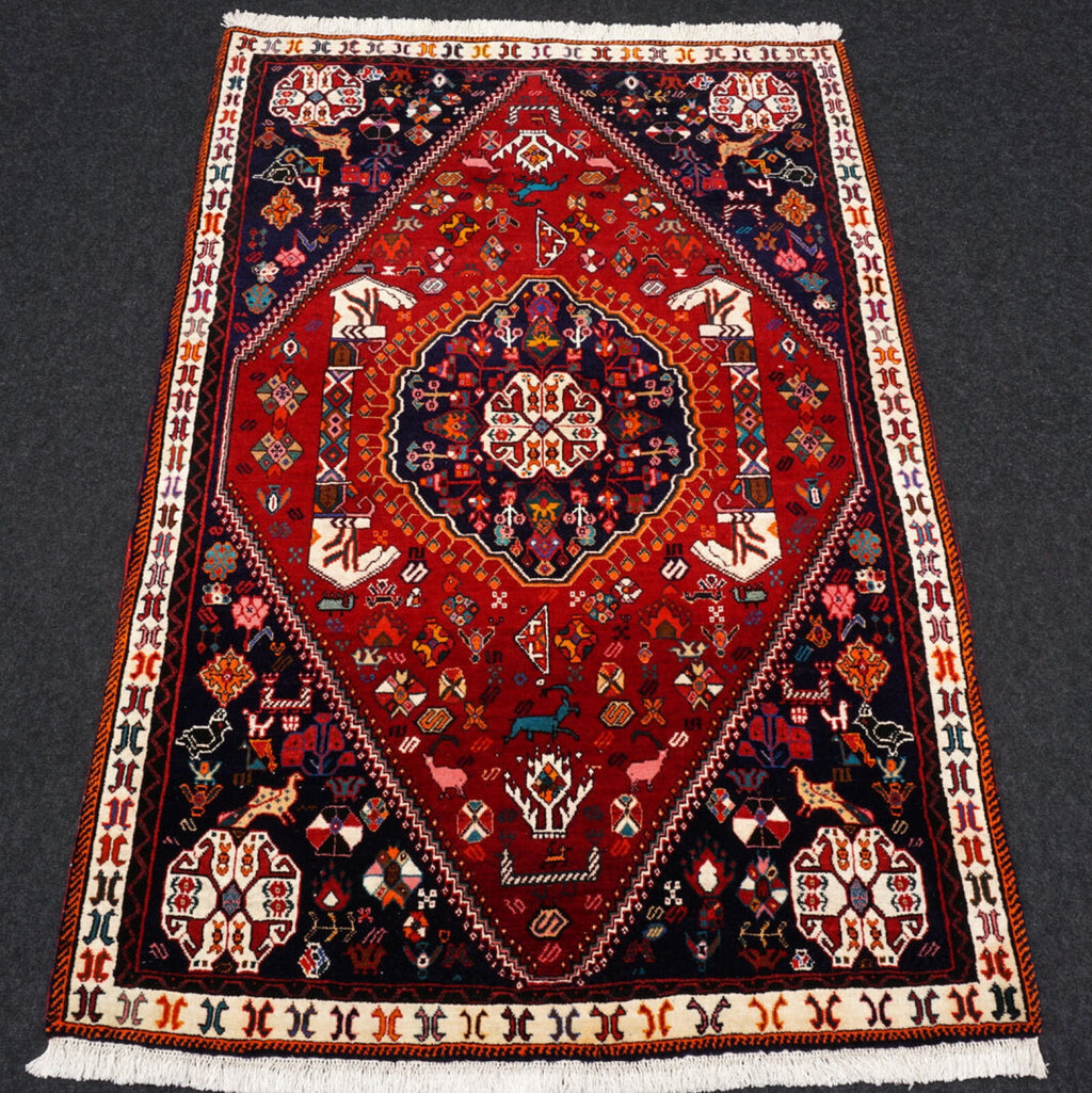 Afschar Perser Teppich 155 x 107 cm Rot