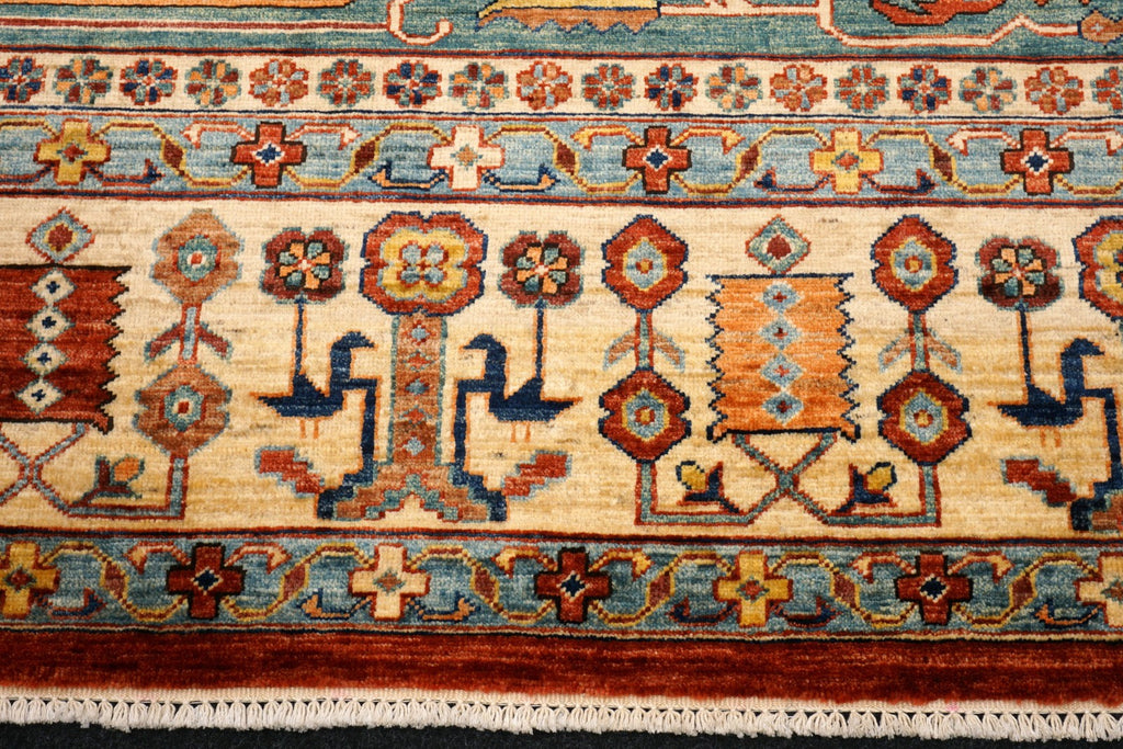 Heriz Serapi Orientteppich - Beige, Rot und Hellblau