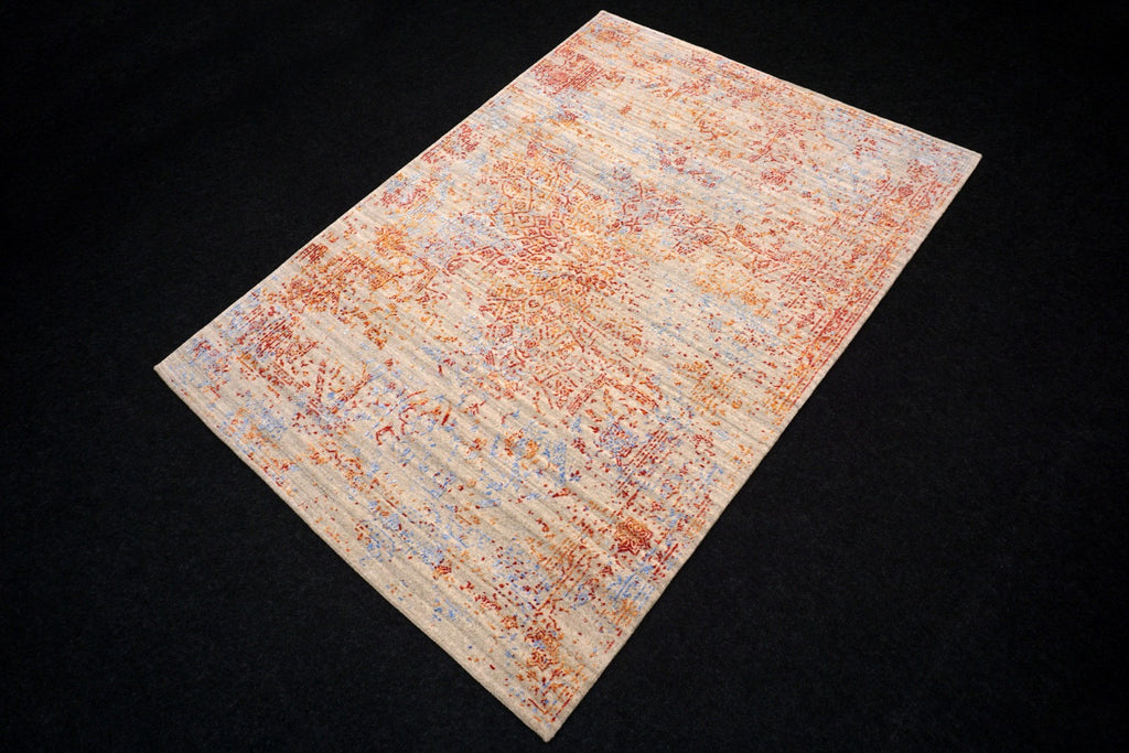 Designerteppich - Nain-Stil in Beige, Rot und Blau