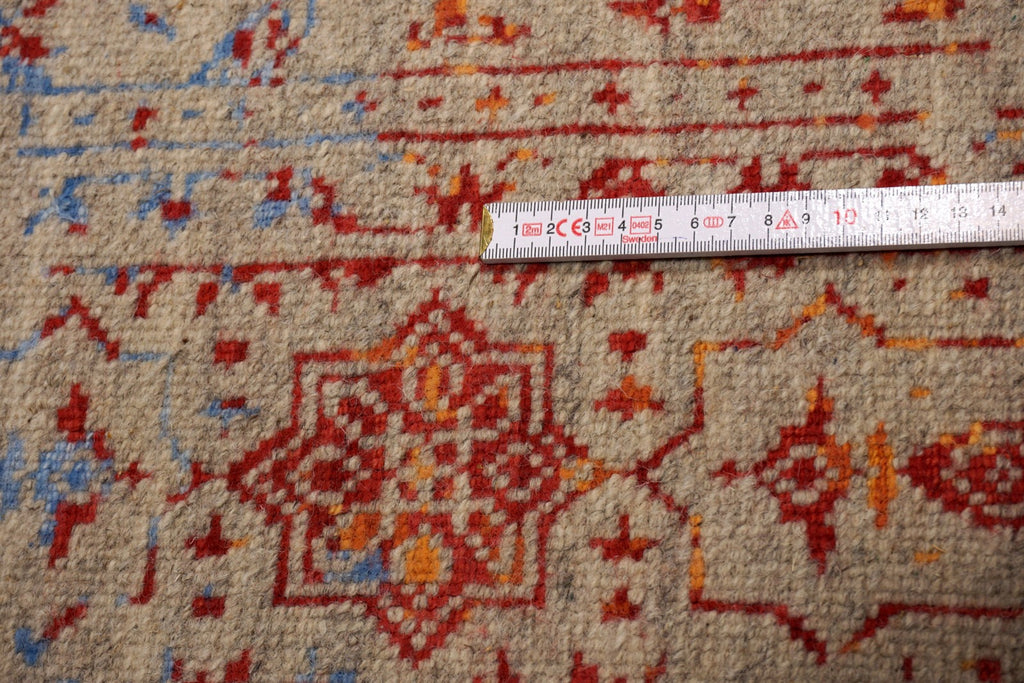 Designerteppich - Nain-Stil in Beige, Rot und Blau