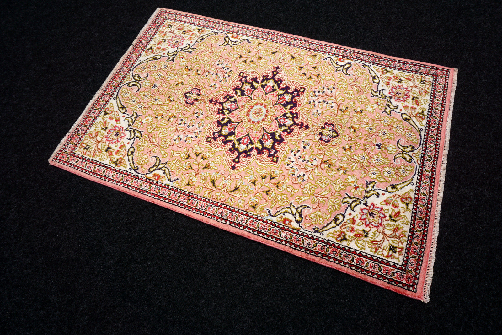 Seidenteppich Ghom 80 x 54 cm Handgeknüpft