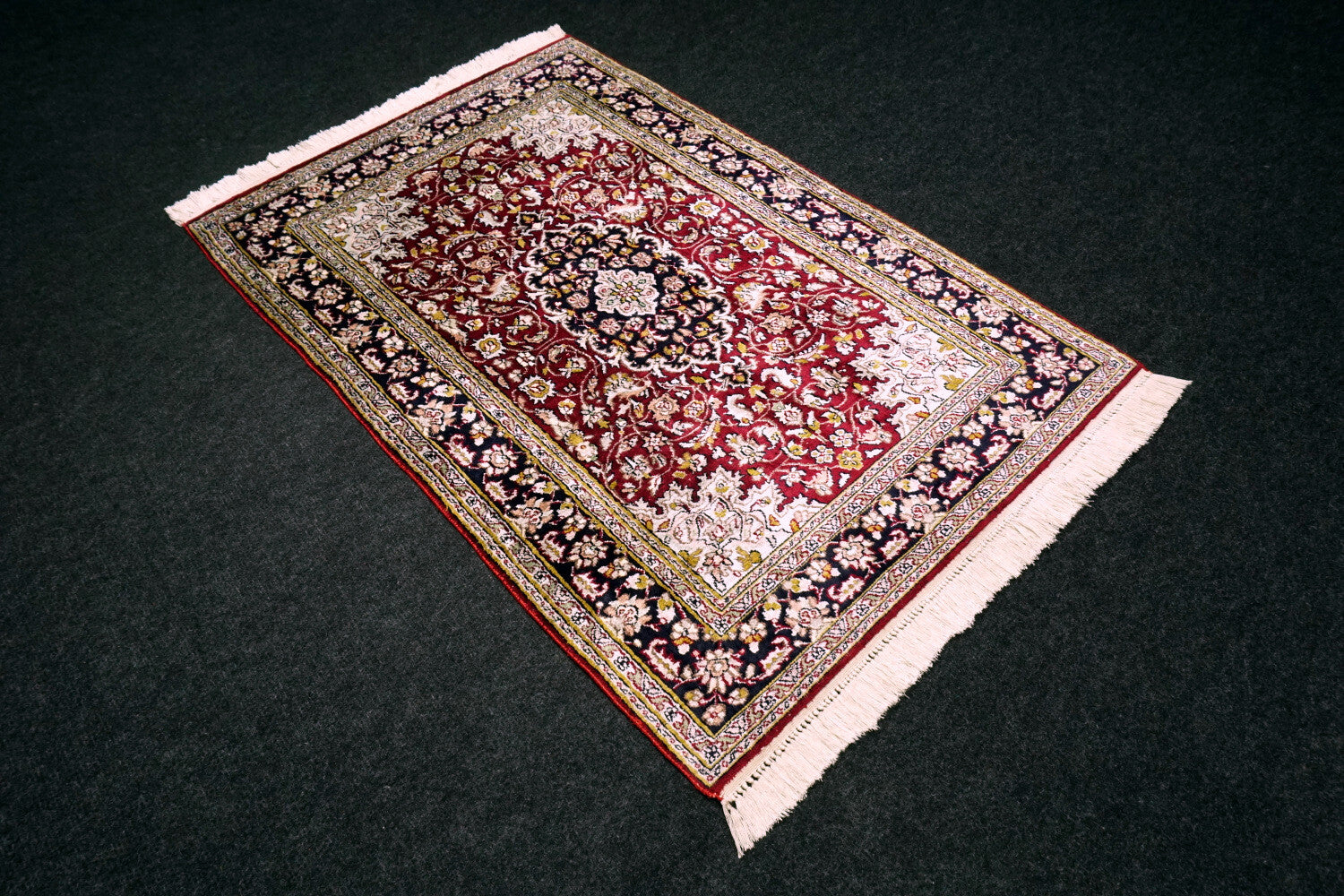 Seidenteppich Kaschmir 99 x 61 cm Ghom