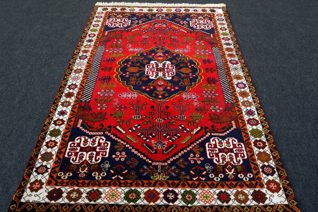 Afschar Schiraz 146 x 100 cm Perserteppich Handgeknüpft