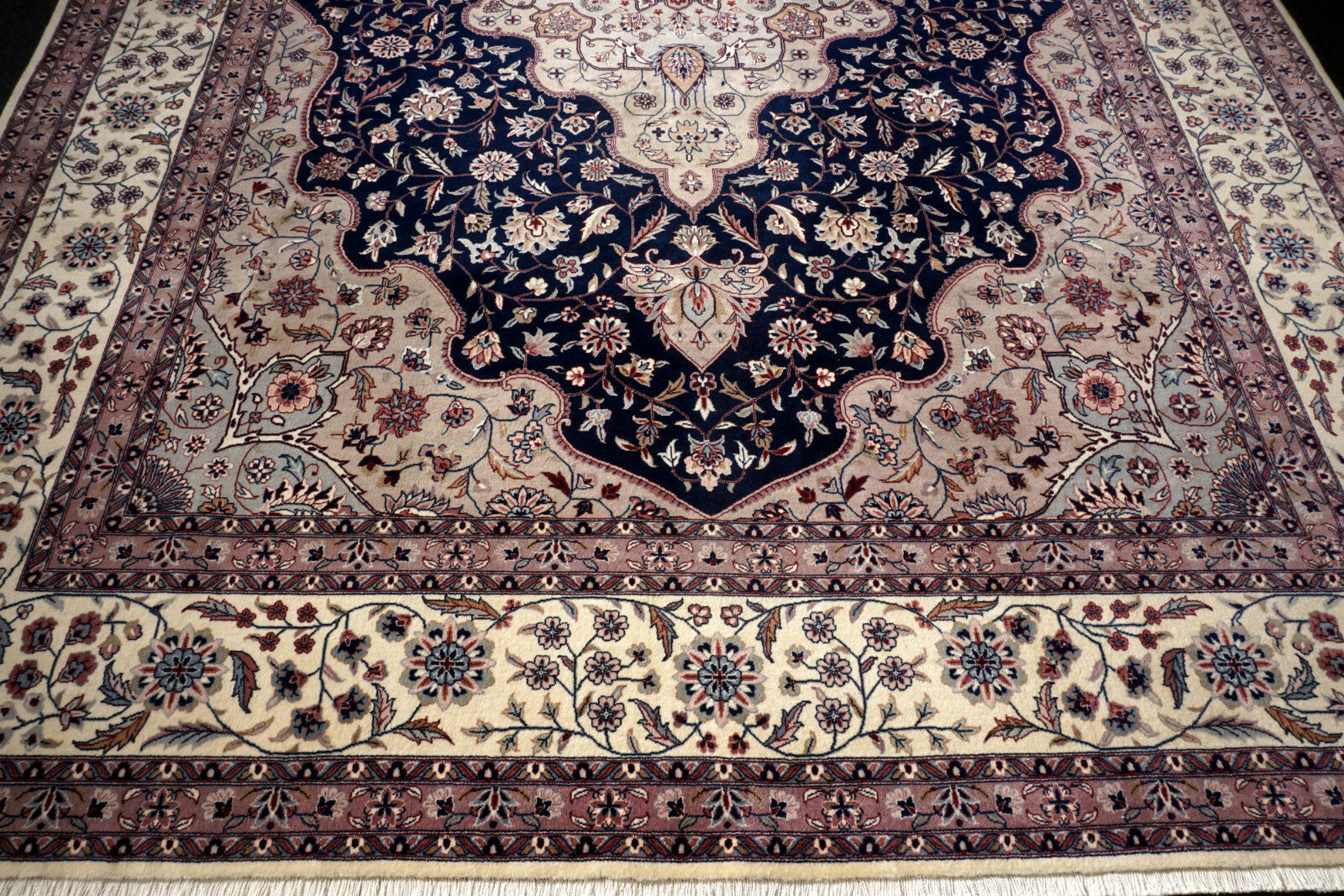 Täbriz China 355 x 254 cm Tabriz Orient Teppich Dunkelblau