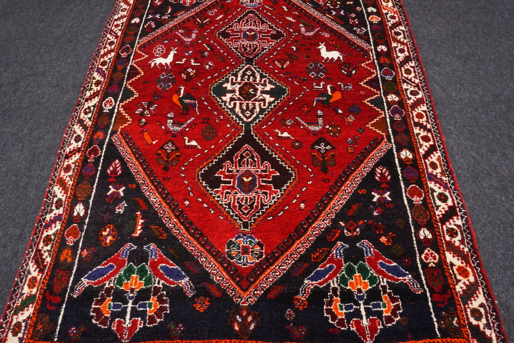 Gaschgai Schiraz 175 x 120 cm Dunkelrot Perserteppich Handgeknüpft