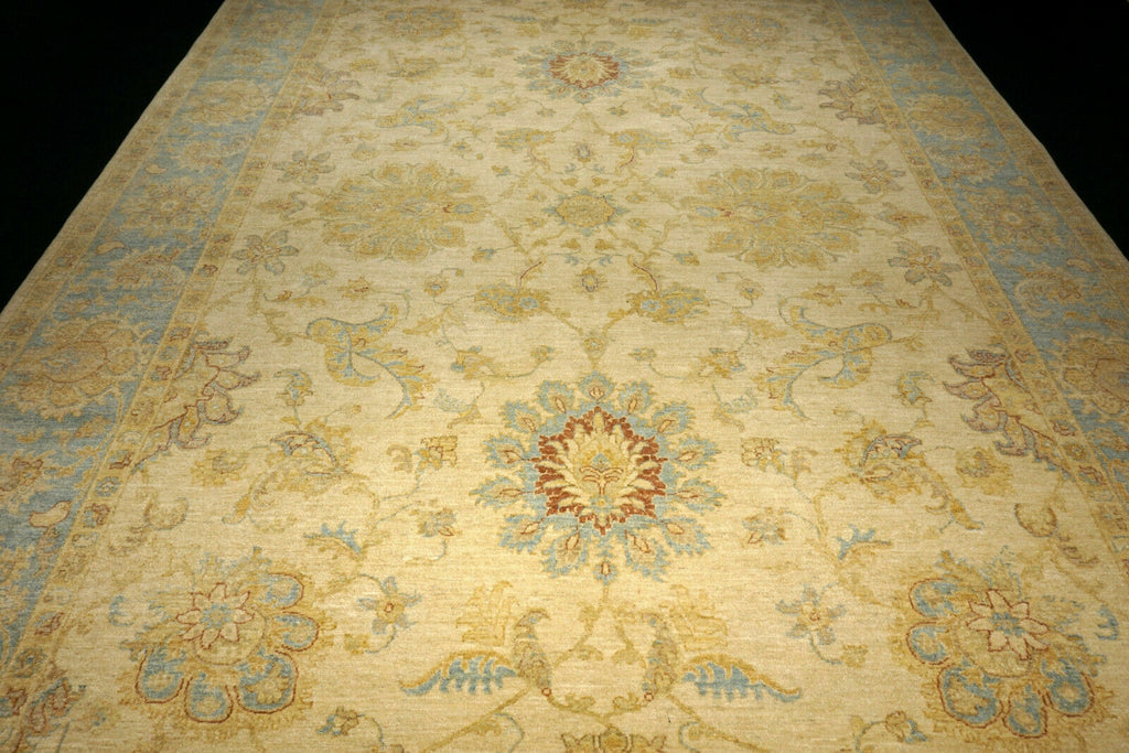 Ziegler 372 x 276 cm Beige Himmelblau Orient Teppich Handgeknüpft