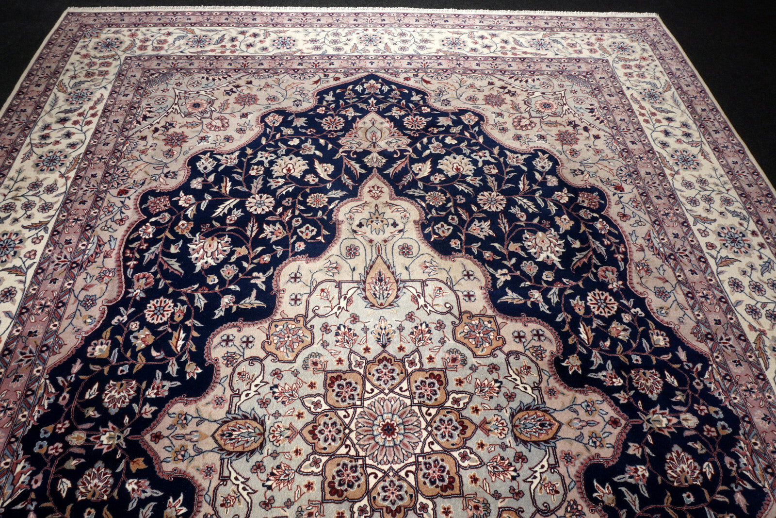 Täbriz China 355 x 254 cm Tabriz Orient Teppich Dunkelblau