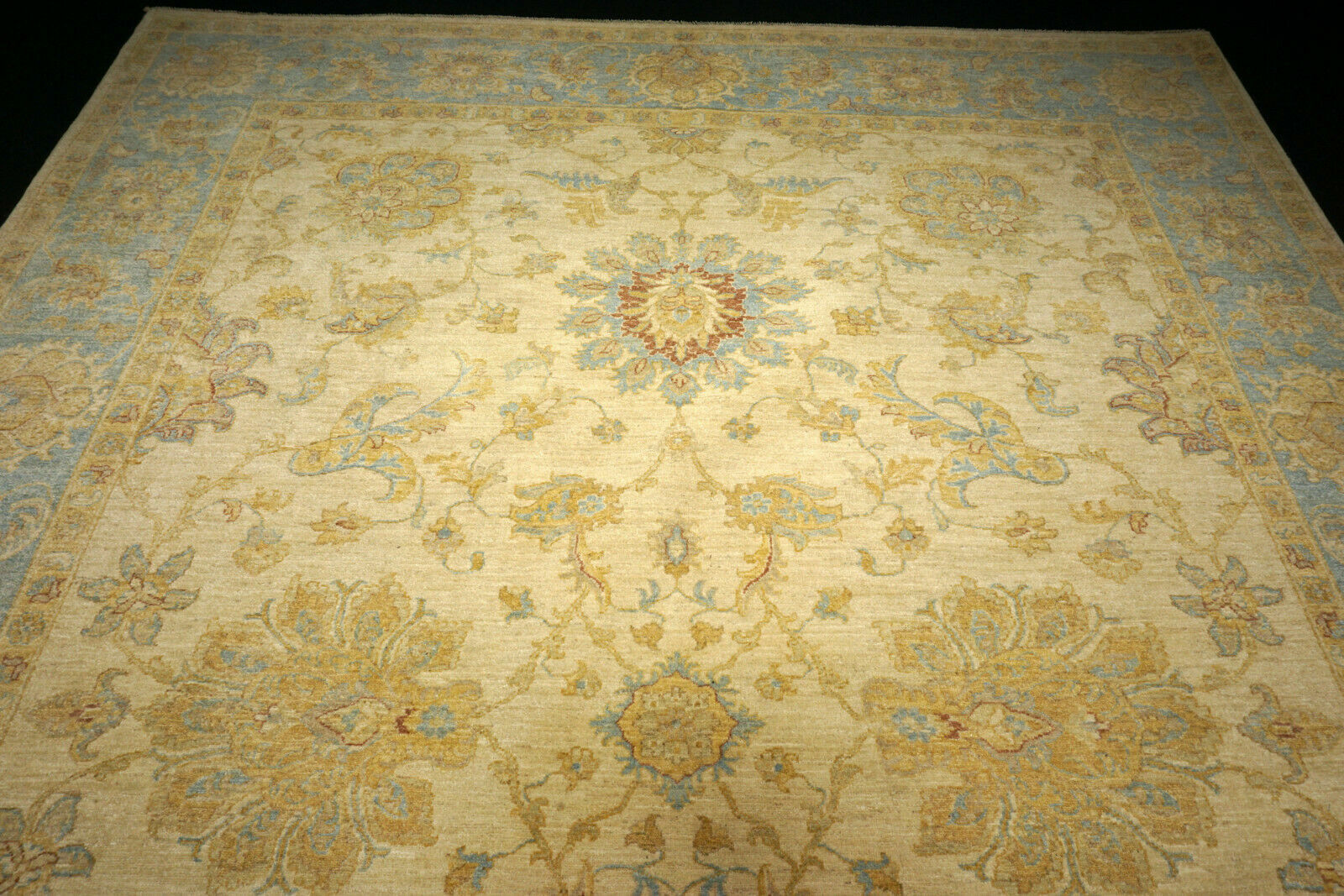 Ziegler 372 x 276 cm Beige Himmelblau Orient Teppich Handgeknüpft
