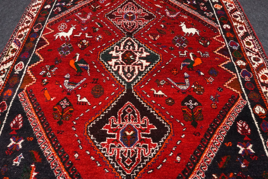 Gaschgai Schiraz 175 x 120 cm Dunkelrot Perserteppich Handgeknüpft