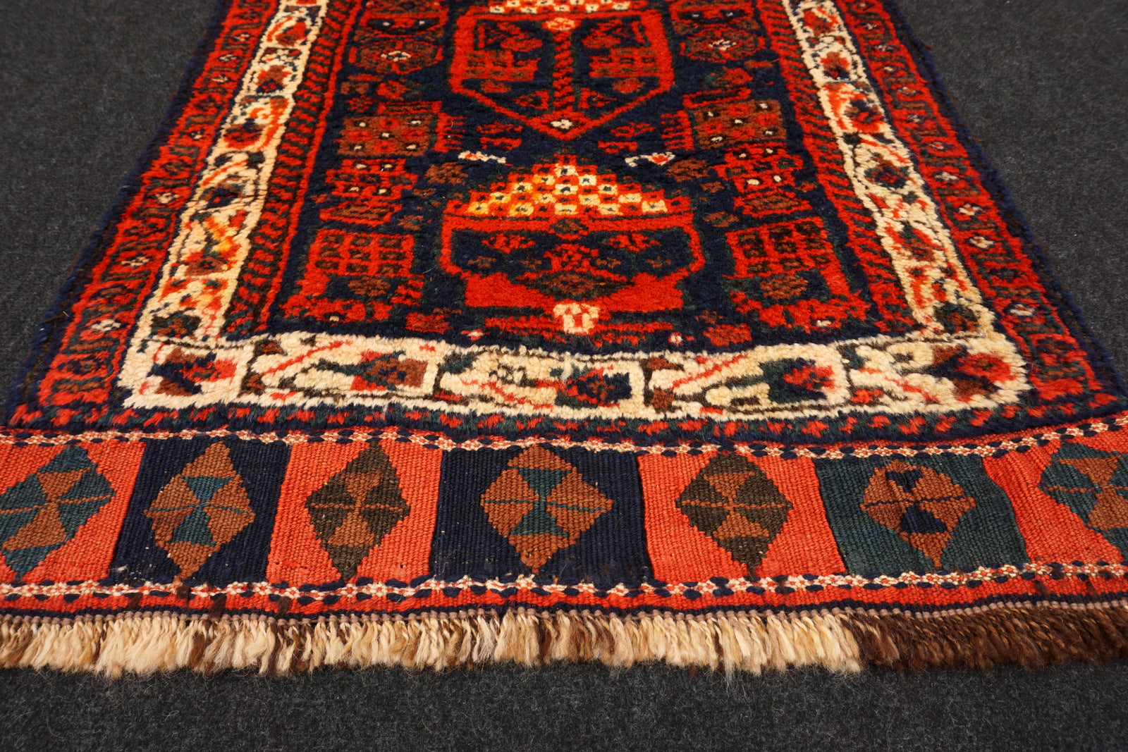 Afschar Orient Teppich 86 x 66 cm Schiraz Alt Nomaden Perserteppich