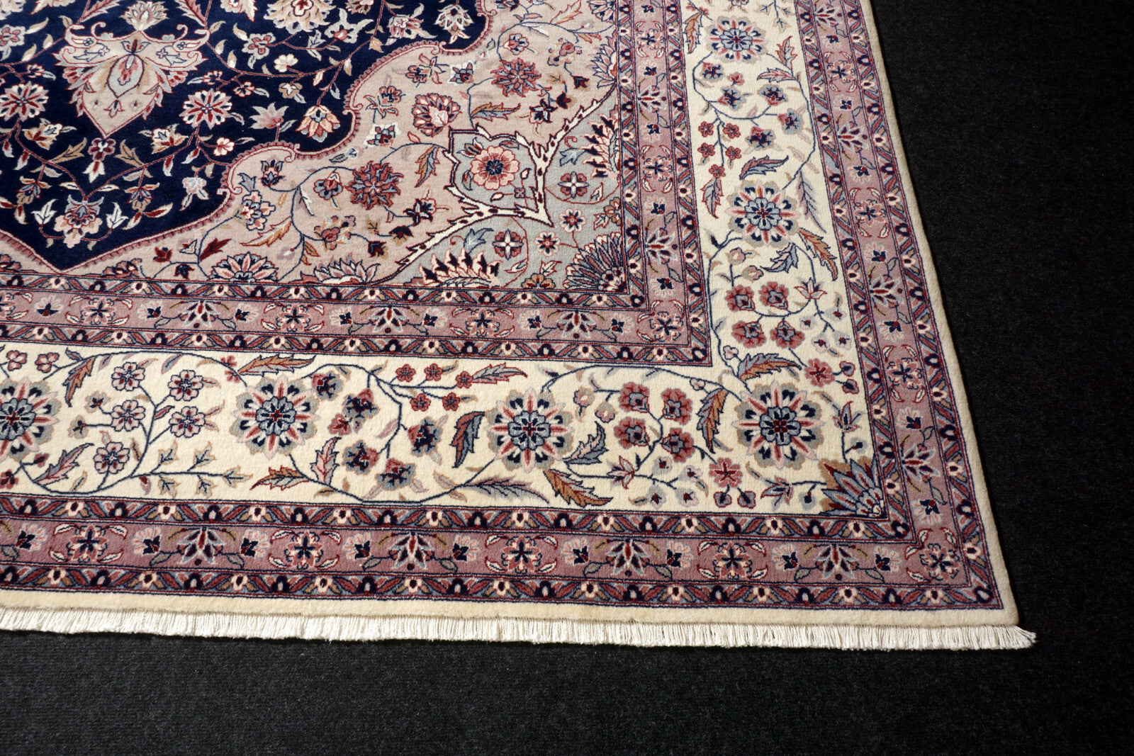 Täbriz China 355 x 254 cm Tabriz Orient Teppich Dunkelblau