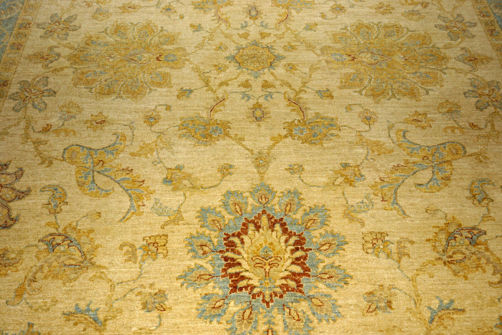 Ziegler 372 x 276 cm Beige Himmelblau Orient Teppich Handgeknüpft