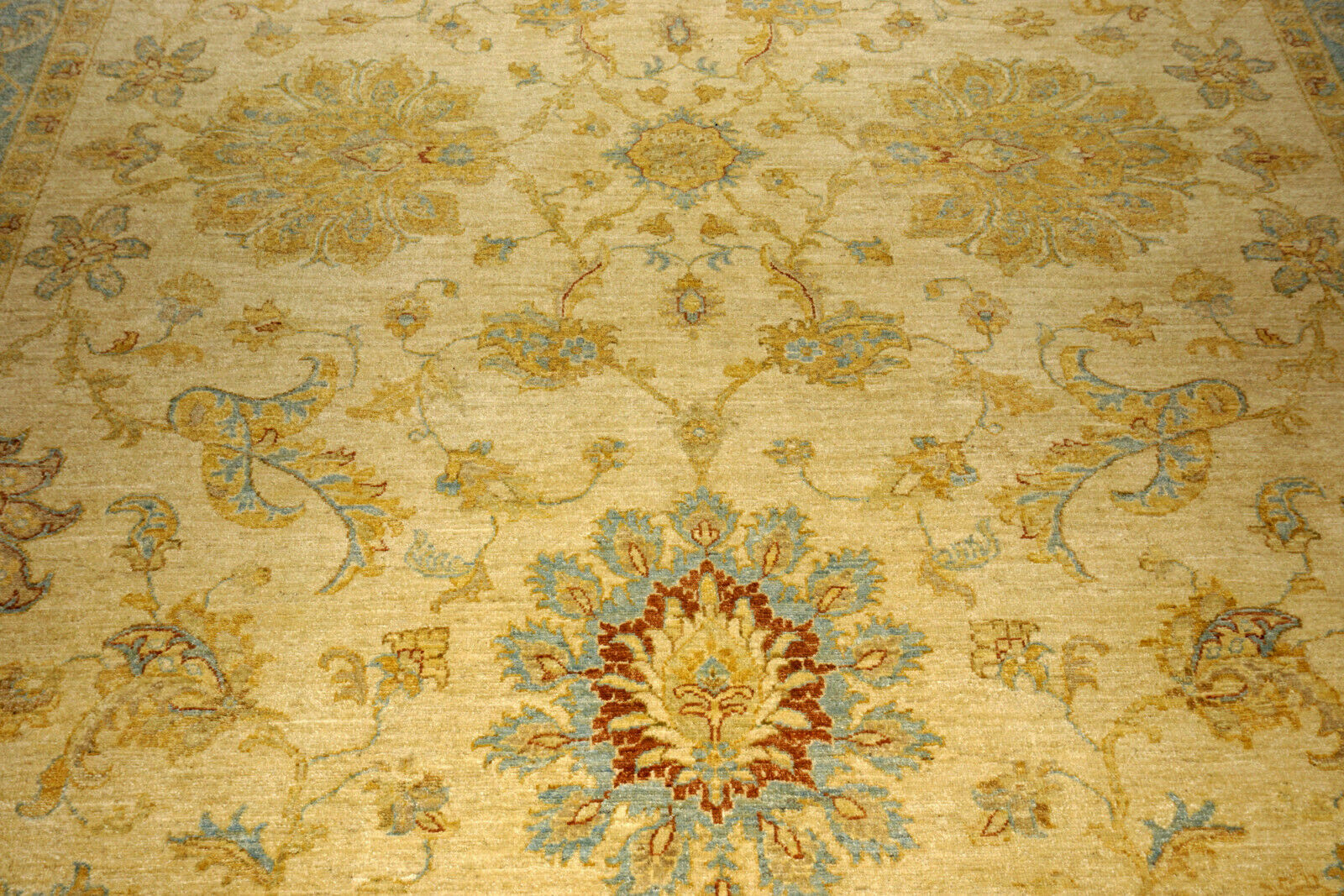 Ziegler 372 x 276 cm Beige Himmelblau Orient Teppich Handgeknüpft
