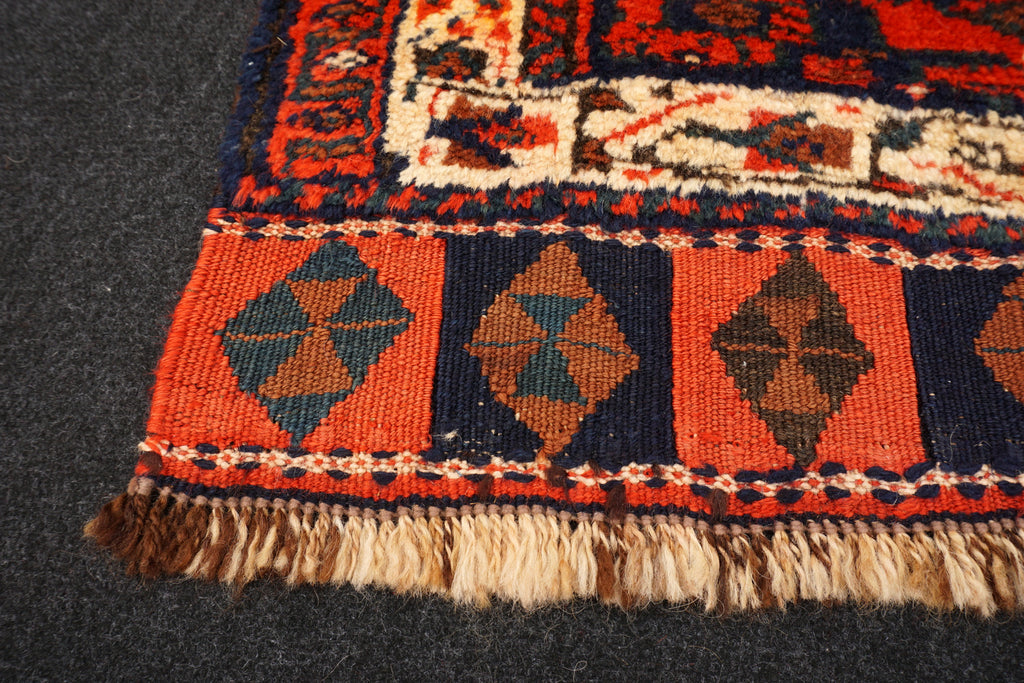 Afschar Orient Teppich 86 x 66 cm Schiraz Alt Nomaden Perserteppich