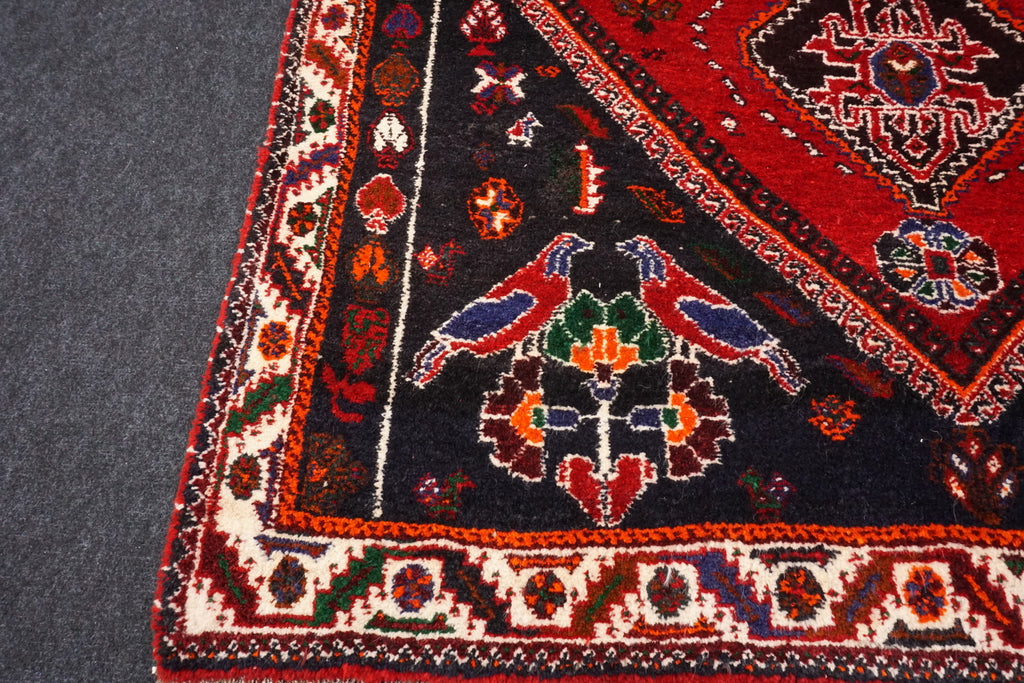 Gaschgai Schiraz 175 x 120 cm Dunkelrot Perserteppich Handgeknüpft