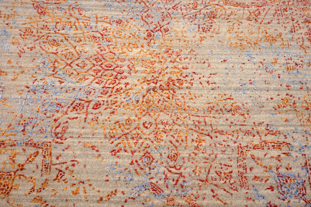Designerteppich - Nain-Stil in Beige, Rot und Blau