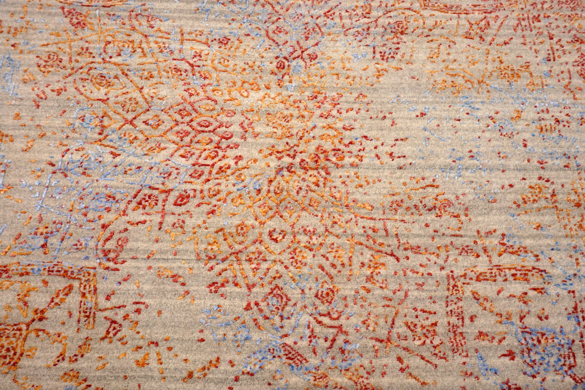 Designerteppich - Nain-Stil in Beige, Rot und Blau