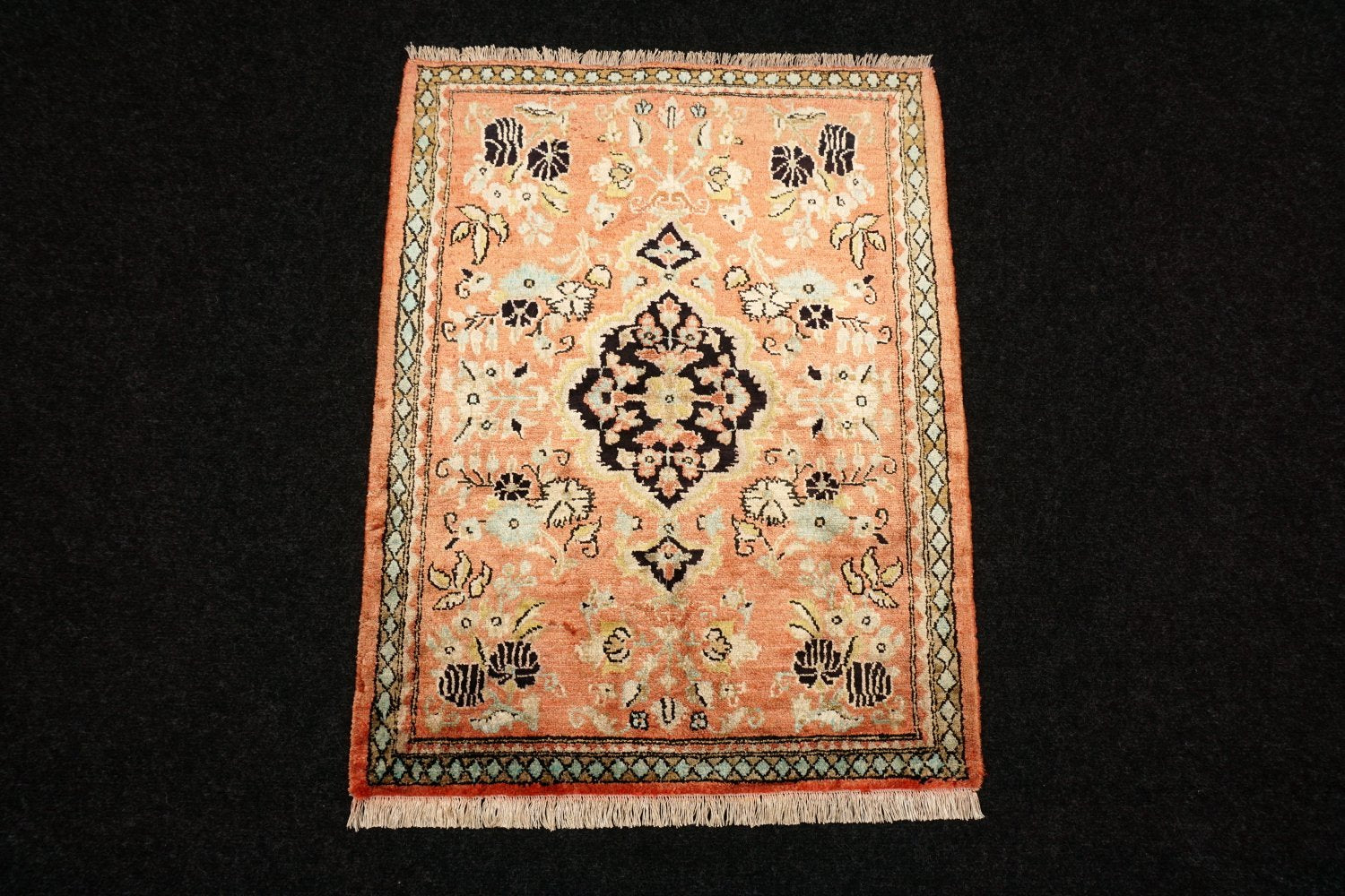 Ghom Seidenteppich 76 x 60 cm Perser Teppich