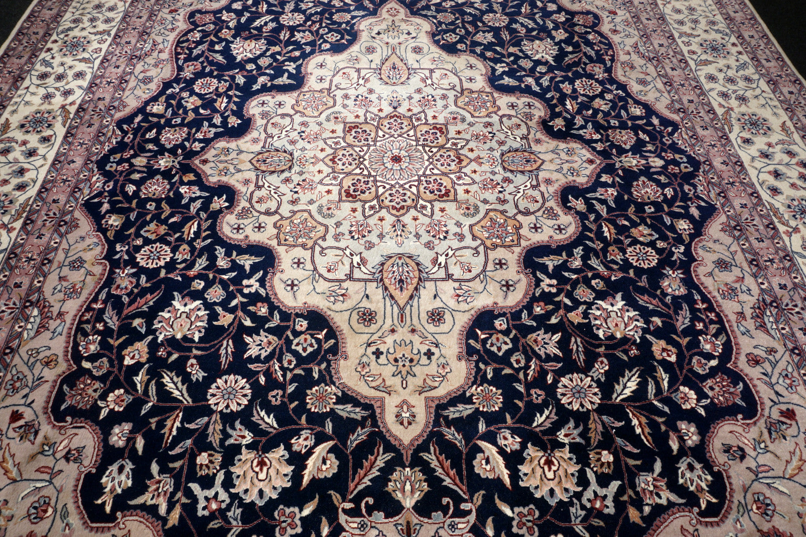 Täbriz China 355 x 254 cm Tabriz Orient Teppich Dunkelblau