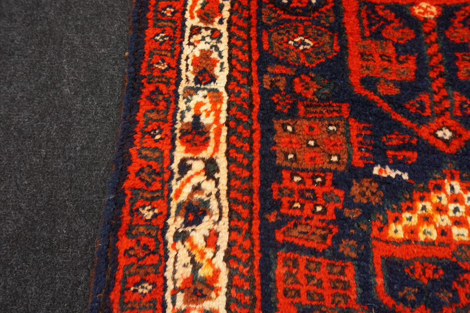 Afschar Orient Teppich 86 x 66 cm Schiraz Alt Nomaden Perserteppich