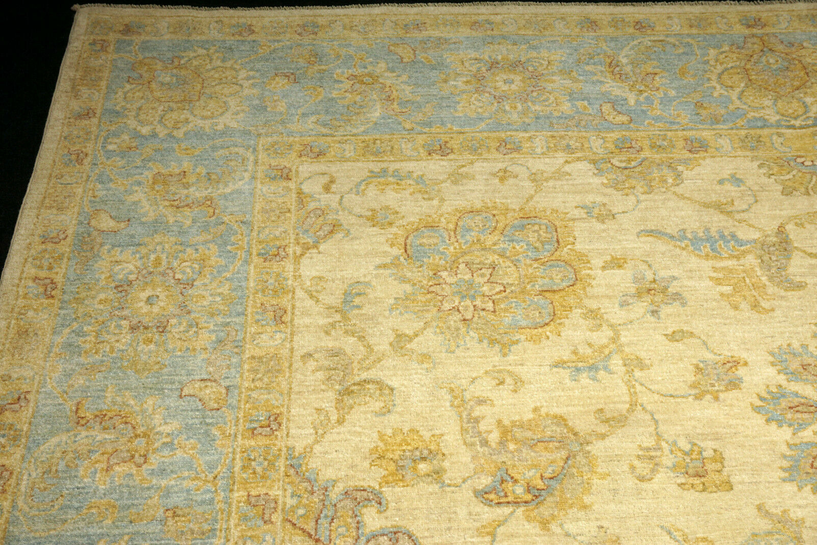 Ziegler 372 x 276 cm Beige Himmelblau Orient Teppich Handgeknüpft