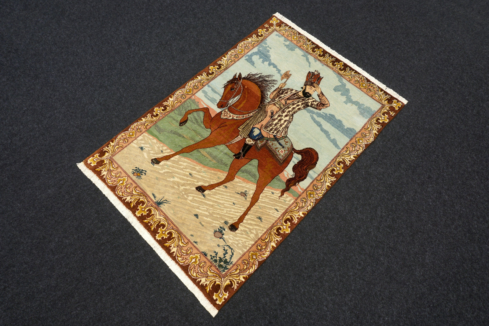 Kerman Bildteppich 148 x 100 cm Perserteppich Handgeknüpft