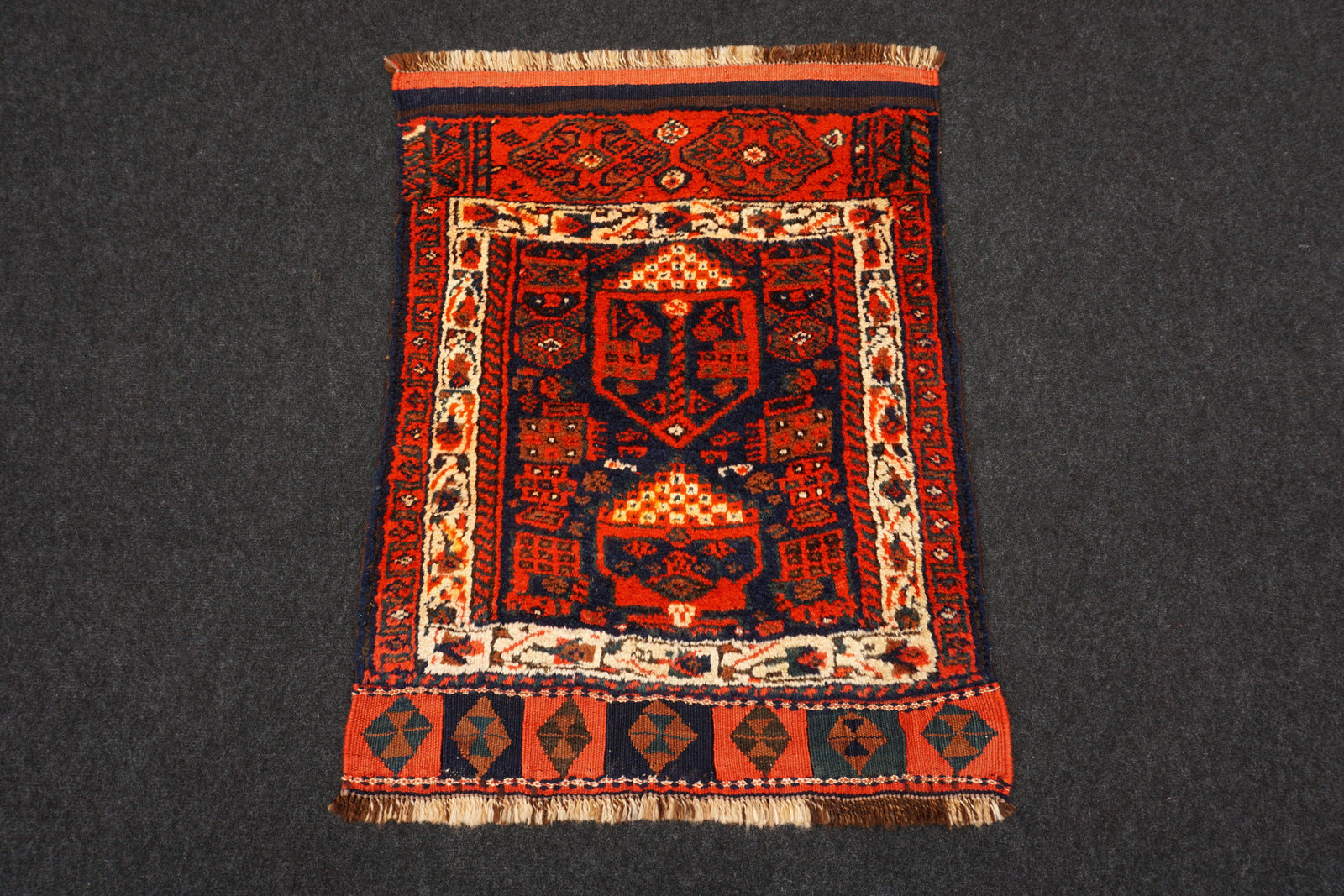 Afschar Orient Teppich 86 x 66 cm Schiraz Alt Nomaden Perserteppich
