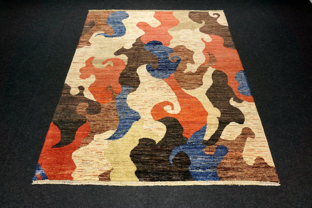 Designer Ziegler 200 x 162 cm Modern Handgeknüpft