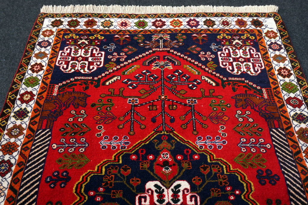Afschar Schiraz 146 x 100 cm Perserteppich Handgeknüpft