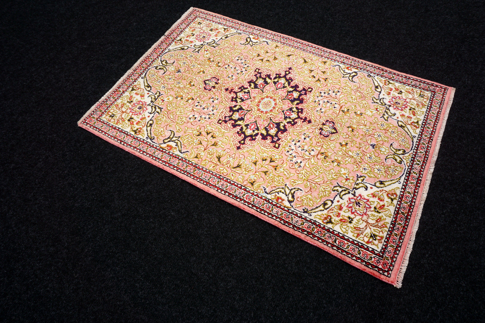 Seidenteppich Ghom 80 x 54 cm Handgeknüpft