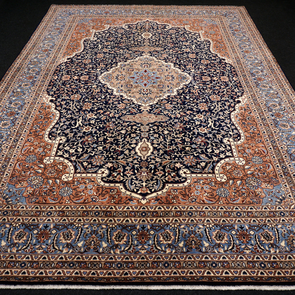 China Kerman Orient Teppich 344 x 245 cm Dunkelblau