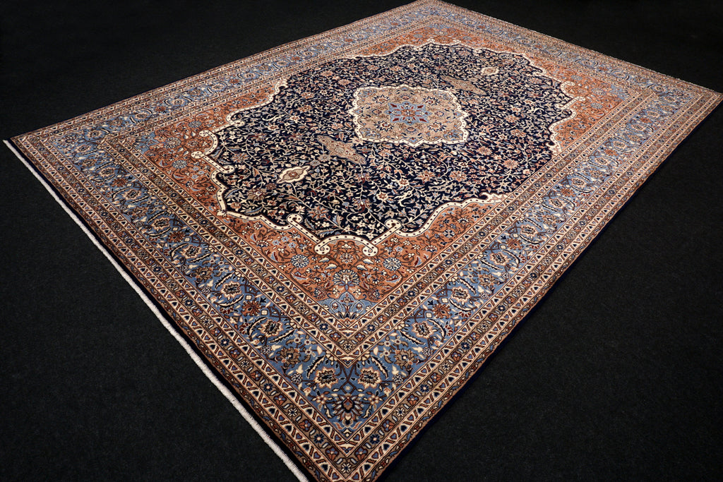 China Kerman Orient Teppich 344 x 245 cm Dunkelblau