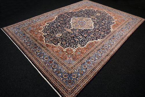 China Kerman Orient Teppich 344 x 245 cm Dunkelblau
