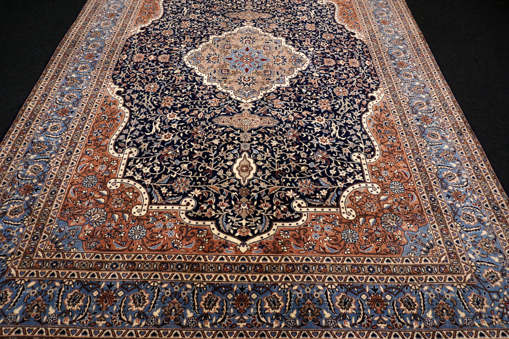 China Kerman Orient Teppich 344 x 245 cm Dunkelblau