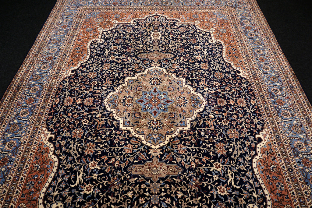 China Kerman Orient Teppich 344 x 245 cm Dunkelblau