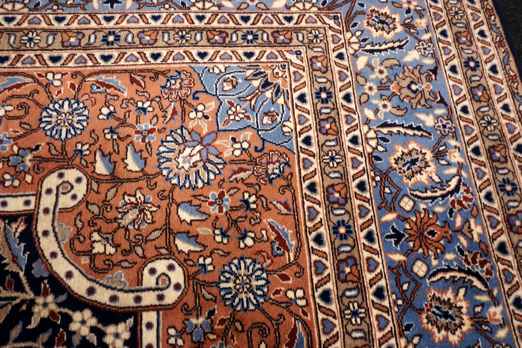 China Kerman Orient Teppich 344 x 245 cm Dunkelblau