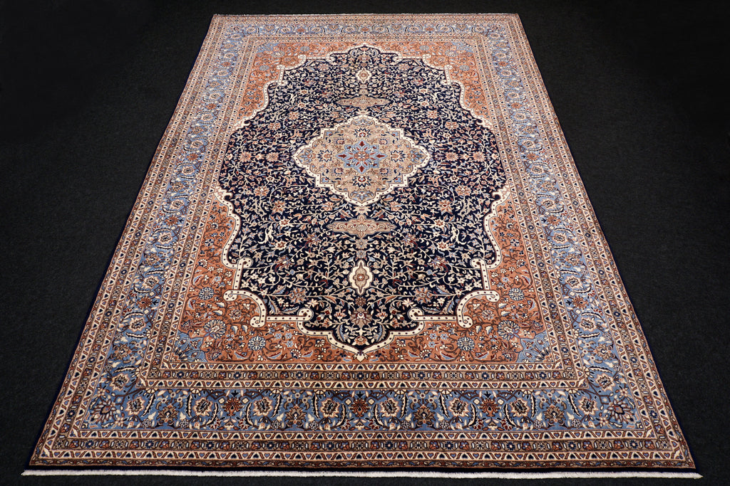 China Kerman Orient Teppich 344 x 245 cm Dunkelblau