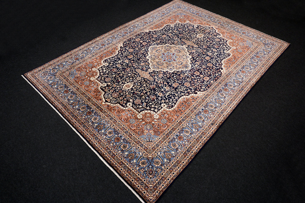 China Kerman Orient Teppich 344 x 245 cm Dunkelblau
