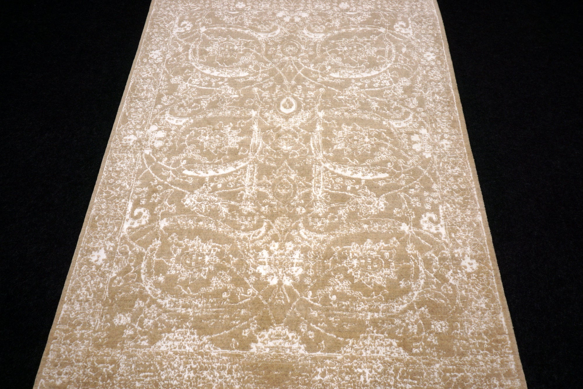 Isfahan Teppich 193 x 151 cm Modern Perserteppich Beige Weiß