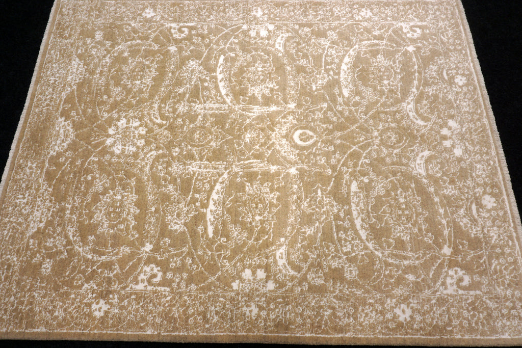 Isfahan Teppich 193 x 151 cm Modern Perserteppich Beige Weiß
